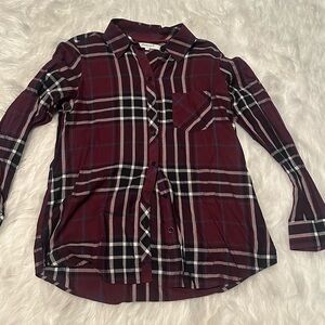 Plaid Kids Shirt - Maroon